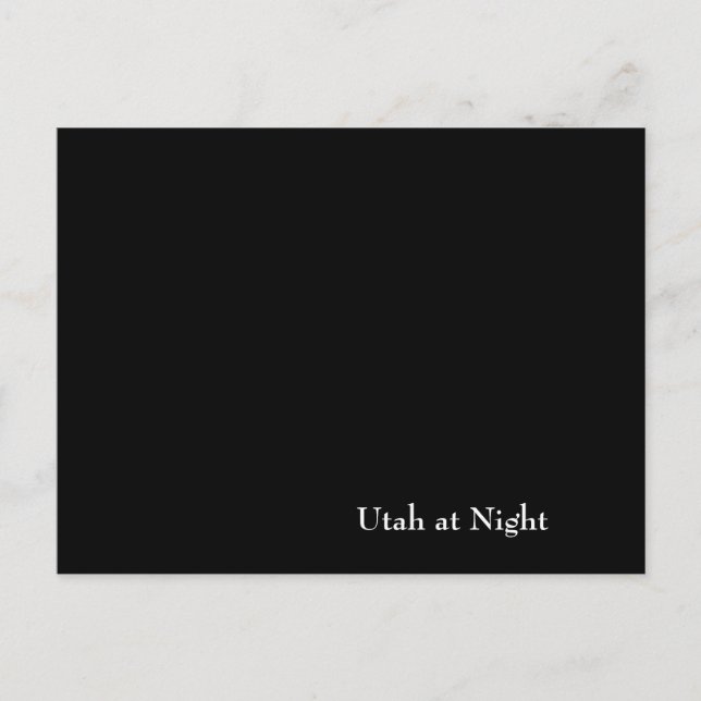 Utah på natten vykort (Framsida)