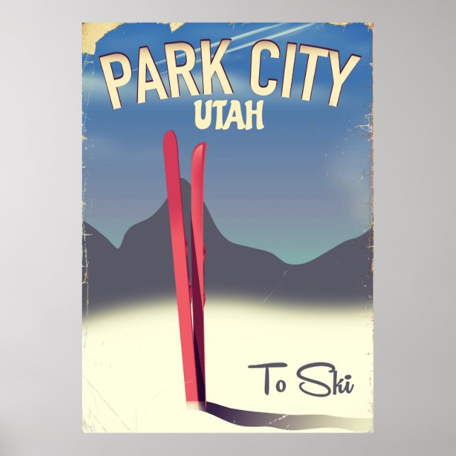Utah park city skid rekreationsaffisch poster (Framsidan)