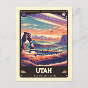 Utah Patriotisk Vintage Vykort