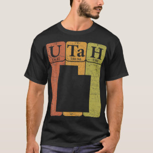 Utah Periodic Bord Inslag State Utah Karta Ret T Shirt