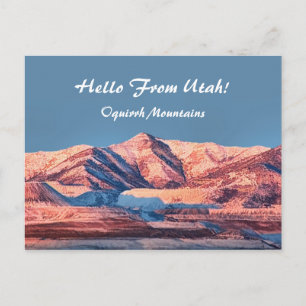 Utah Postcards Oquirh Mountains First Snö Winter Vykort
