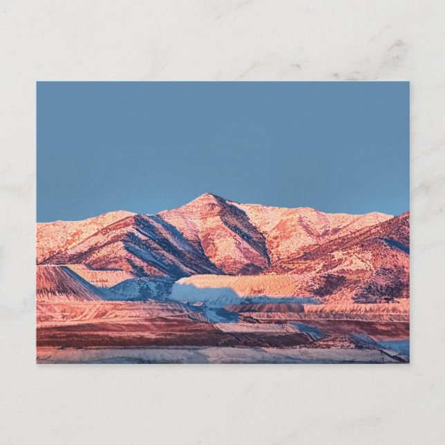 Utah Postcards Oquirh Mountains Snö Winter Plain Vykort (Framsida)