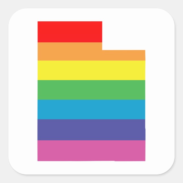 utah rainbow fyrkantigt klistermärke (Framsida)