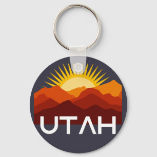 Utah Retro Vintage Desert Sunset Nyckelring