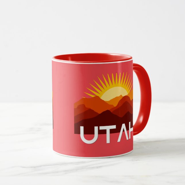 Utah Retro Vintage Öken Solnedgång Mugg (Framsida höger)
