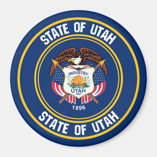 Utah Round Emblem Magnet (Framsidan)
