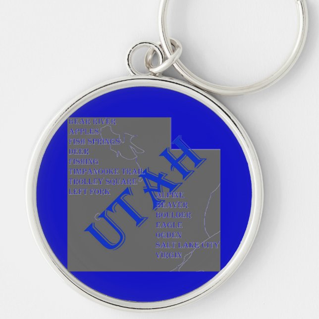 UTAH RUND SILVERFÄRGAD NYCKELRING (Framsidan)