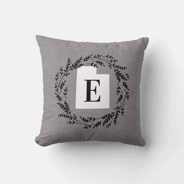 Utah Rustic WAN Monogram Dekorativ kudde (Framsida)