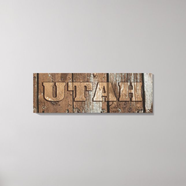 Utah rustik wood wall canvas-skylt canvastryck (Framsida)