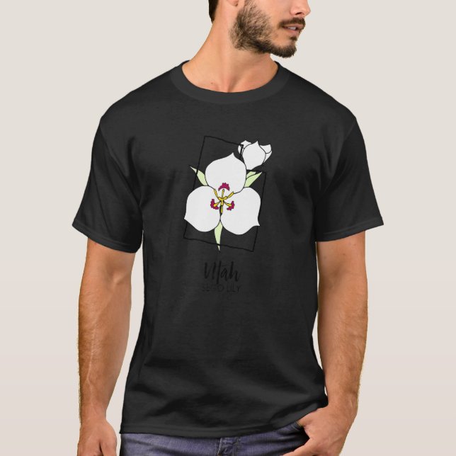 Utah Sego Lily Flower   T Shirt (Framsida)