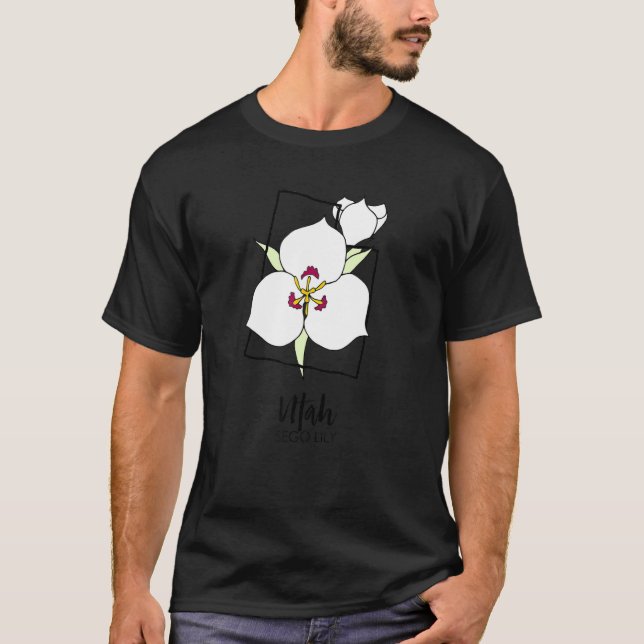 Utah Sego Lily Flower T Shirt (Framsida)