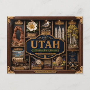 Utah Shadow Box 3D Figurin Stat Vykort
