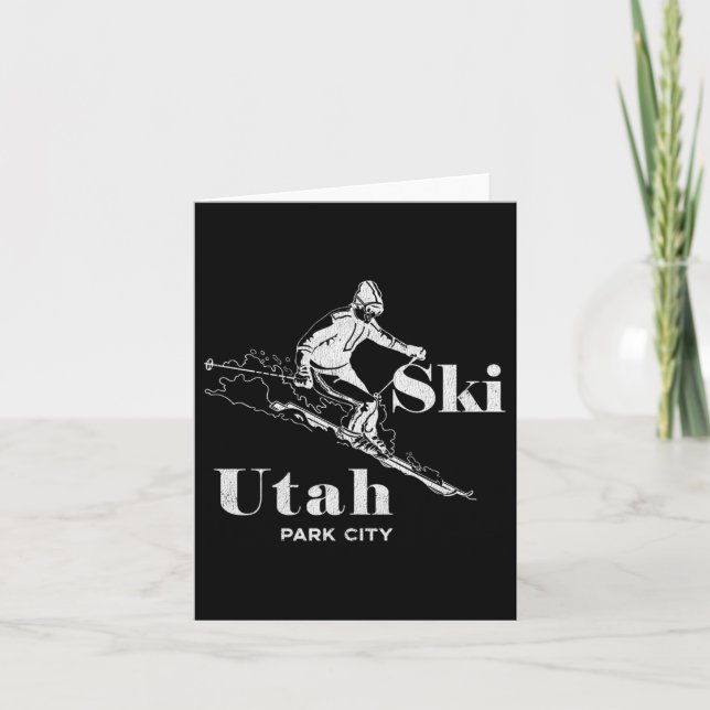 Utah Skiing Park City Långärmad Ski Tee Kort (Framsida)