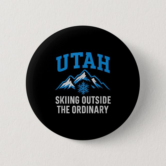 Utah Skiing utanför det vanliga Collegiate Graphi Knapp (Framsida)