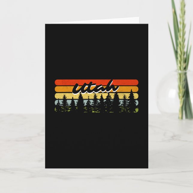 Utah Skog Solnedgång Träd Stuga Tema Souvenir  Kort (Framsida)