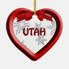 Utah Snowflake Heart-julet Ornament
