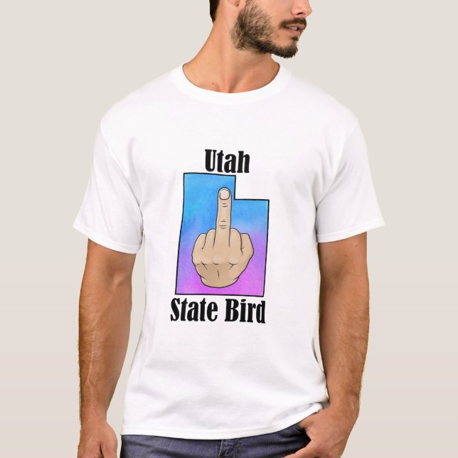 Utah State bird t-shirt mitten finger färg (Framsida)