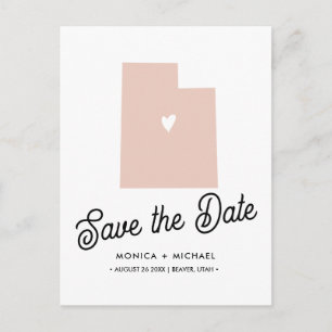 UTAH State Destination Wedding ANY FÄRG Meddelande Vykort