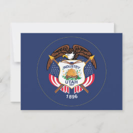 Utah State Flag Modern Beehive Star Land of Zion Vykort