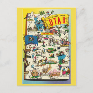 Utah State Karta vykort