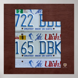 Utah State License Plate Karta Poster