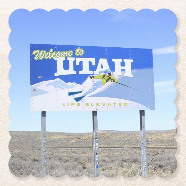 Utah State Line-skylt  Underlägg Papper (Framsida)