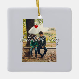 Utah State Photo infoga och City namn Julgransprydnad Keramik