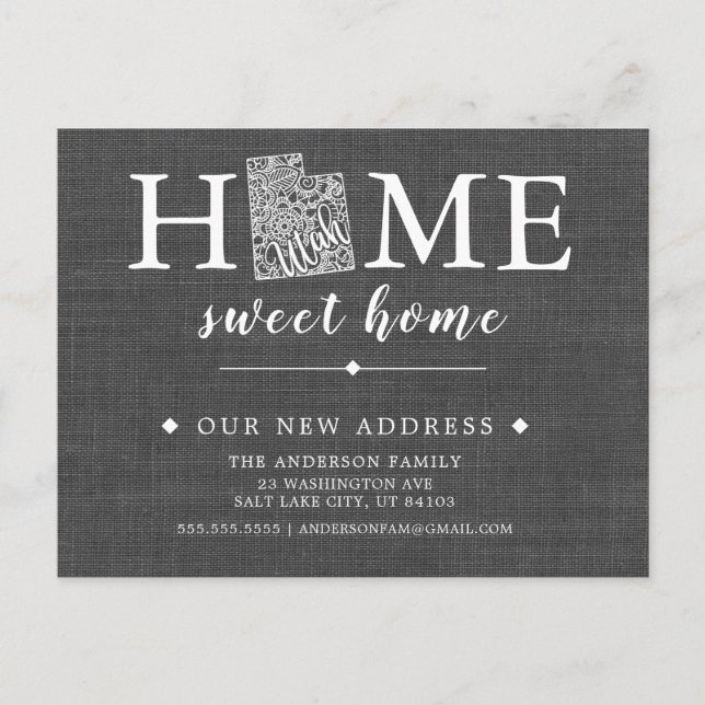 UTAH Statens flyttmeddelande postkort Meddelande Vykort (Framsida)