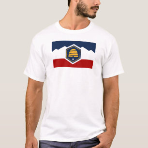 Utah statens nya flagg symbol USA Amerika T Shirt