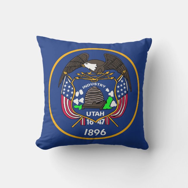 Utah Statlig flagga American MoJo Pillow Kudde (Framsida)