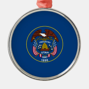 Utah Statlig flagga Design Julgransprydnad Metall