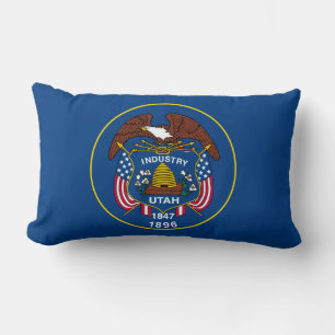 Utah Statlig flagga Design Lumbarkudde