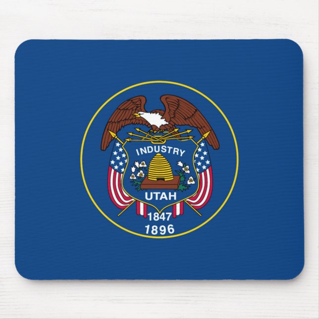 Utah Statlig flagga Design Musmatta (Framsidan)