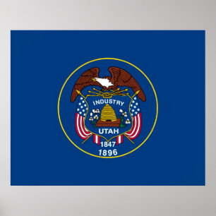 Utah Statlig flagga Design Poster