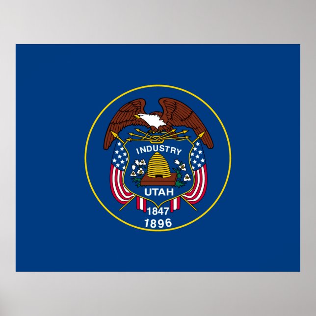 Utah Statlig flagga Design Poster (Framsidan)
