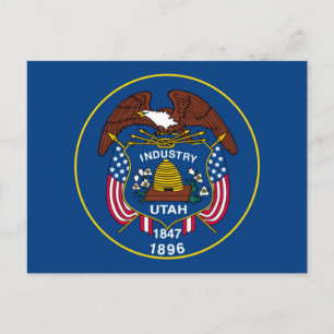 Utah Statlig flagga Design Vykort