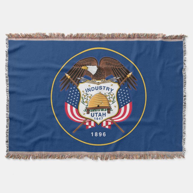 Utah Statlig flagga Print Patriotic Filt (Framsidan)