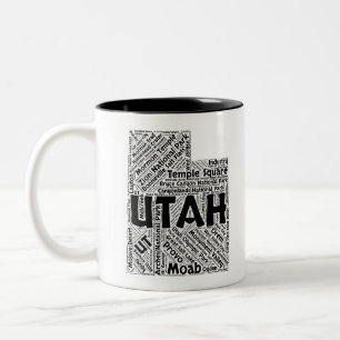 Utah statligt ordmoln Två-Tonad mugg