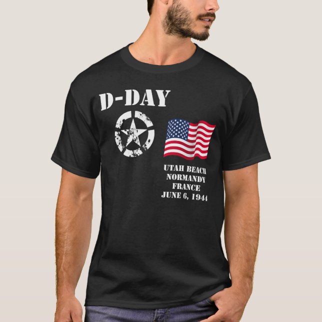 Utah strand, Normandy, frankrike, Juni 6, 1944 T-shirt (Framsida)