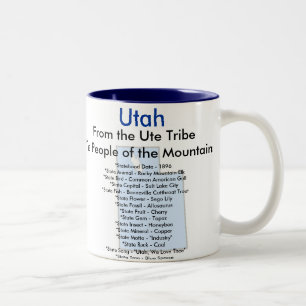 Utah symboler & karta Två-Tonad mugg