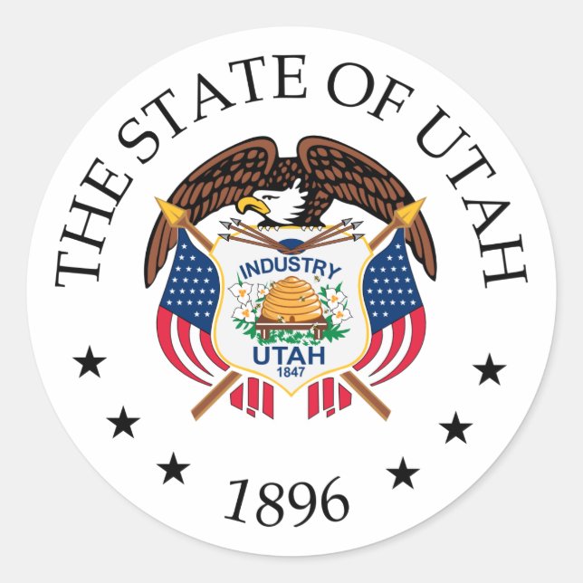 Utah-tecken Runt Klistermärke (Framsida)