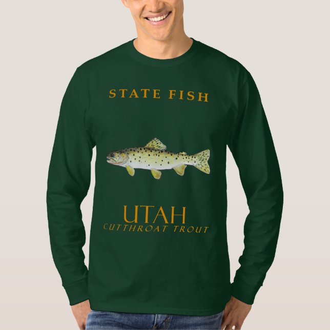 Utah Territory Fish Bonneville Cutmynningtrout T Shirt (Framsida)
