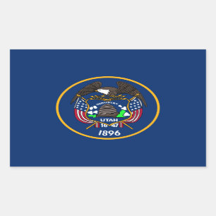 Utah: The Beehive State USA:s flagga, Industri Rektangulärt Klistermärke