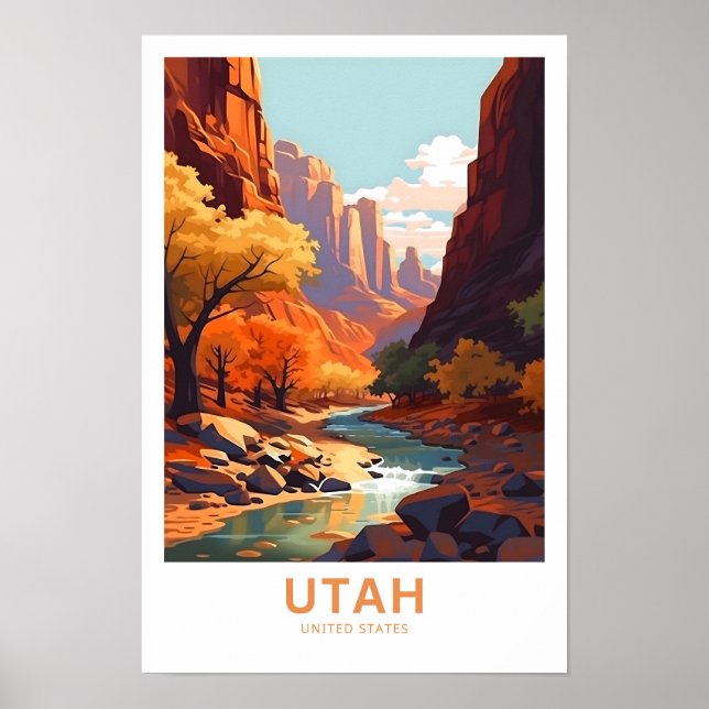 Utah United Stater Travel Print Poster (Framsidan)