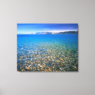 UTAH. USA. Klart vatten i Bear Lake avslöjar Canvastryck