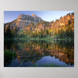 UTAH. USA. Mt. Magog speglas i White Pine Poster