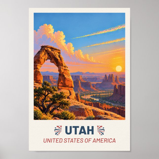 Utah USA – Vintage Travel Poster (Framsidan)
