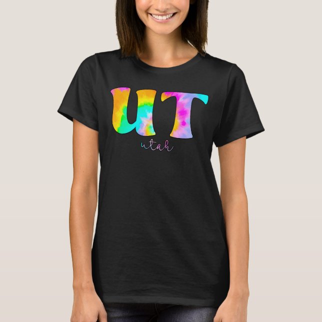 Utah ut Tie Dye T Shirt (Framsida)