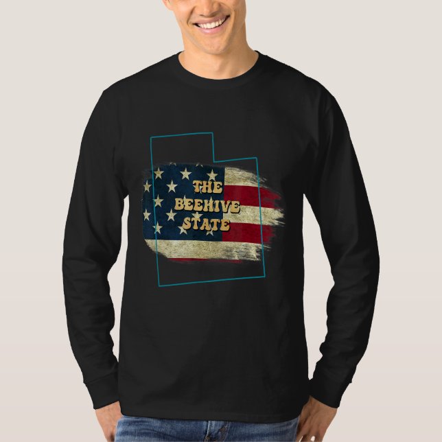Utah ut Us Flagga Motto T Shirt (Framsida)