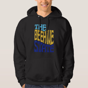 Utah ut USA State Shape Motto Hoodie